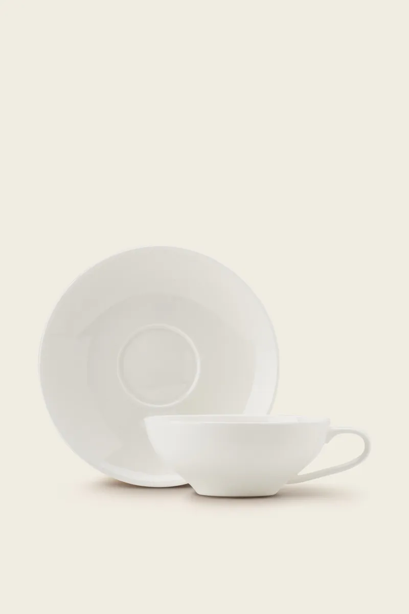 Tazza In Porcellana Bianca Con Piattino – 100 Ml