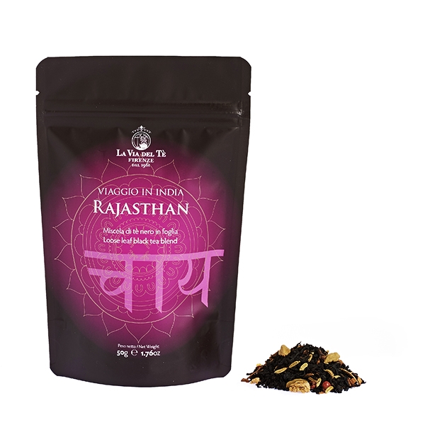 Rajasthan Tè in foglia - Viaggio in India Collezione Tea Travels in sacchetto da 50 grammi