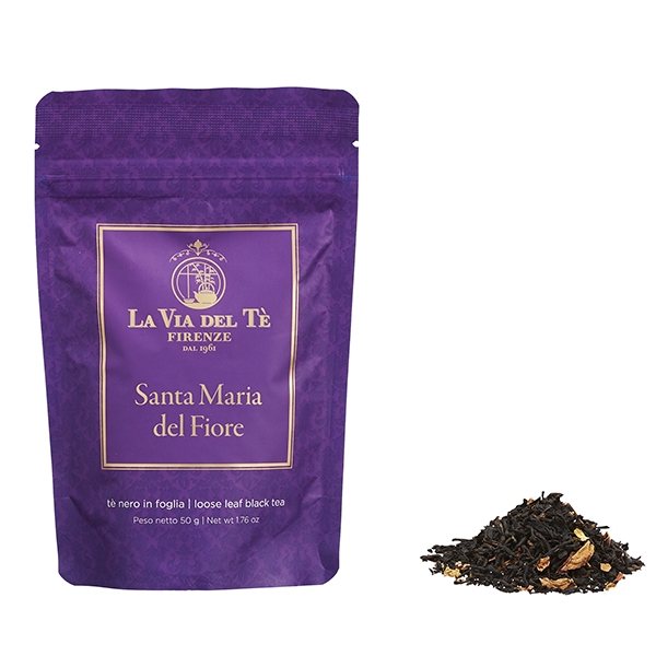 Santa Maria del Fiore Tè in foglia Miscele di tè nero e fiori e Tè aromatizzati Firenze in sacchetto da 50 grammi