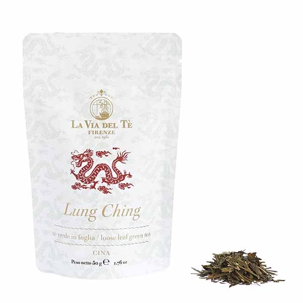 Chinese Green Leaf Tea Lung Ching Grandi Origini Collection 50 grams resealable bag