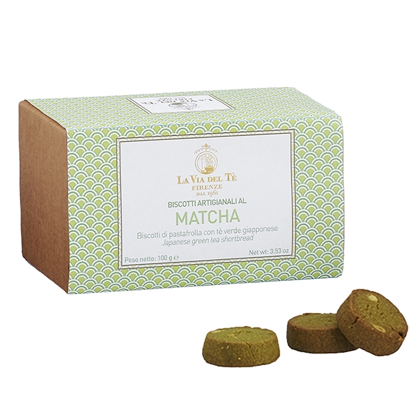 Biscotti al tè Matcha e pinoli Confezionati in scatola da 6 pezzi X 100 g