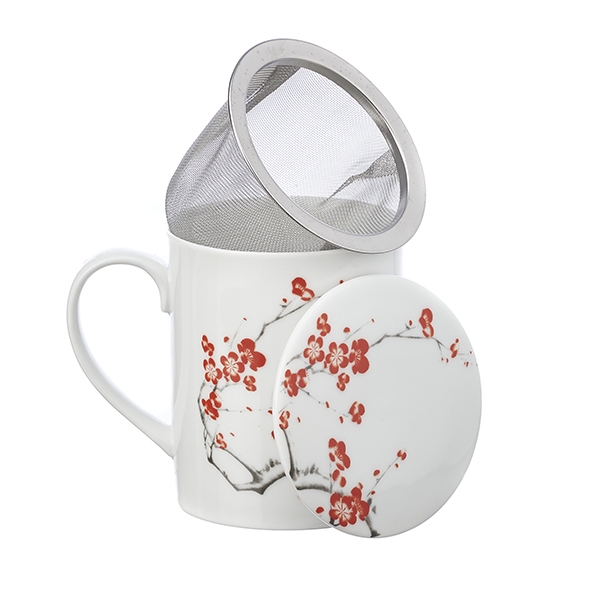 Porcelain herb tea mug Plum Blossom La Via del Tè