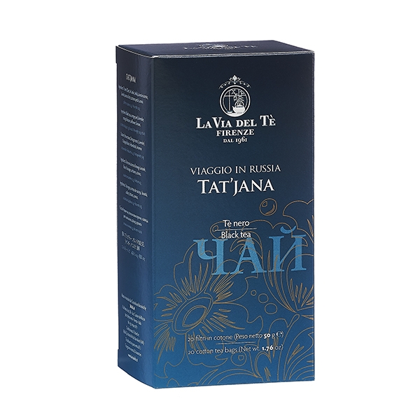 Tat'jana Balanced and elegant blend of Indian, Ceylon and China black teas enhanced by the unique notes of orange and bergamot. A classic, highly-perfumed “Russian-style” tea created from the original recipes in vogue in the 19th century at the court of the Tsar.