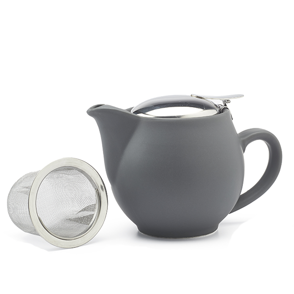 Porcelain teapot (350 cc) with s/steel lid and strainer Dark Grey