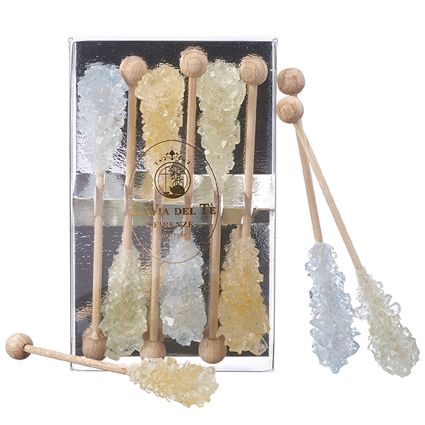 Pastel colours sugar cane crystals stick in 6 pieces box