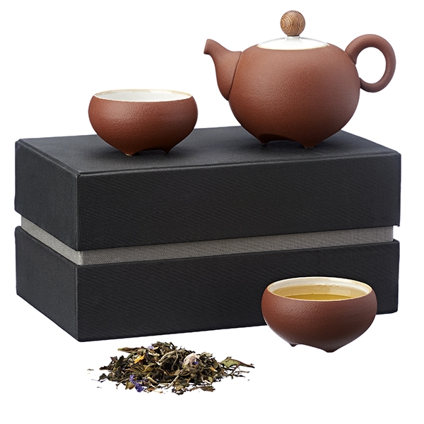 Brown porcelain Korean tea set Teapot (200 cc) and 2 cups (20 cc)