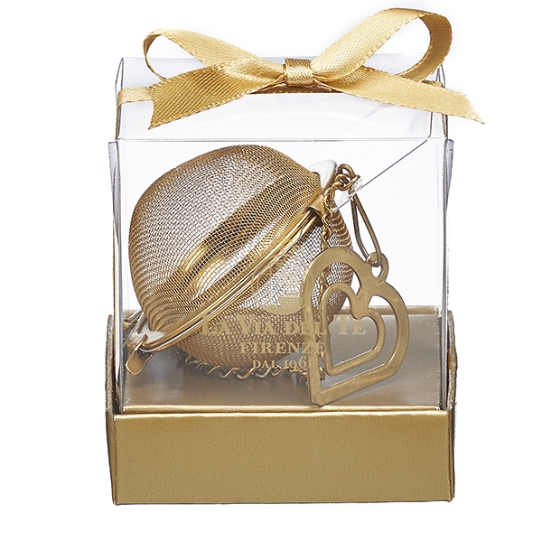 S/Steel Golden Heart Tea Ball 5 cm in gift box La Via del Tè