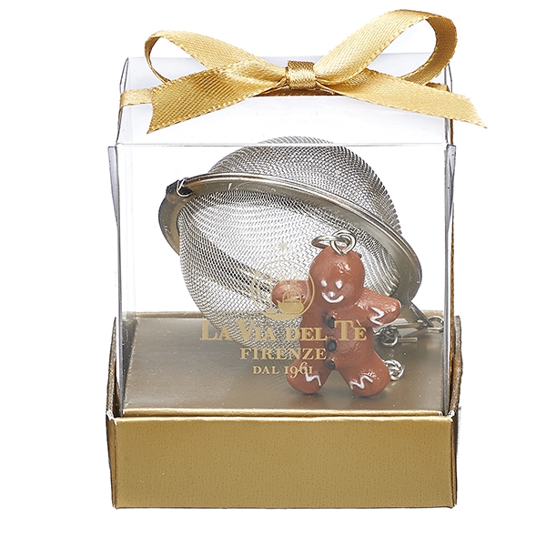 S/Steel Gingerbread Tea Ball 5 cm in gift box. La Via del Tè