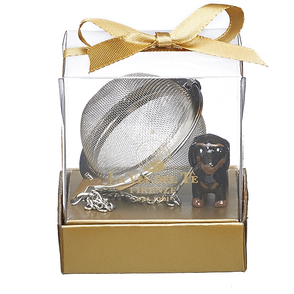 S/Steel Bulldog Tea Ball 5 cm in gift box La Via del Tè